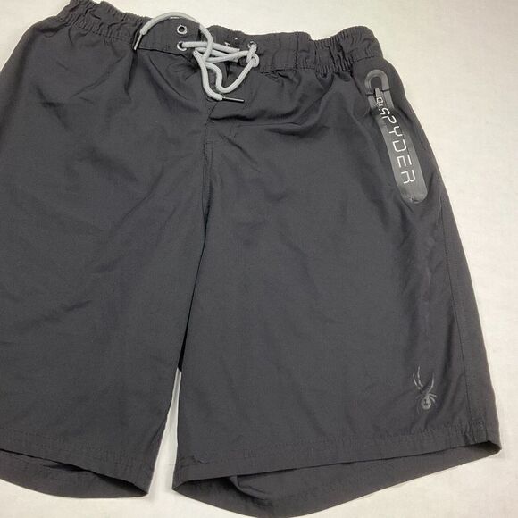 Spyder Mens Beach Water Shorts Black Drawstring Swim Trunks Quick Dry Large - Picture 2 of 11